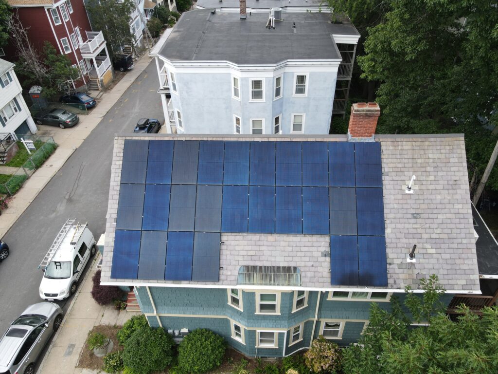 Slate-roof solar installation by Solar Slate Solutions — Boston, MA.