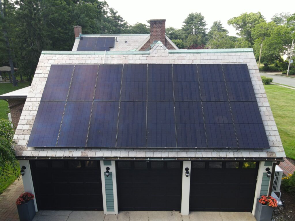 Slate-roof solar installation by Solar Slate Solutions — Brockton, MA.