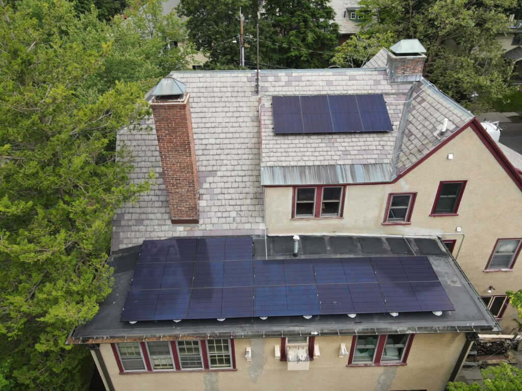 Slate-roof solar installation by Solar Slate Solutions — Brookline, MA.