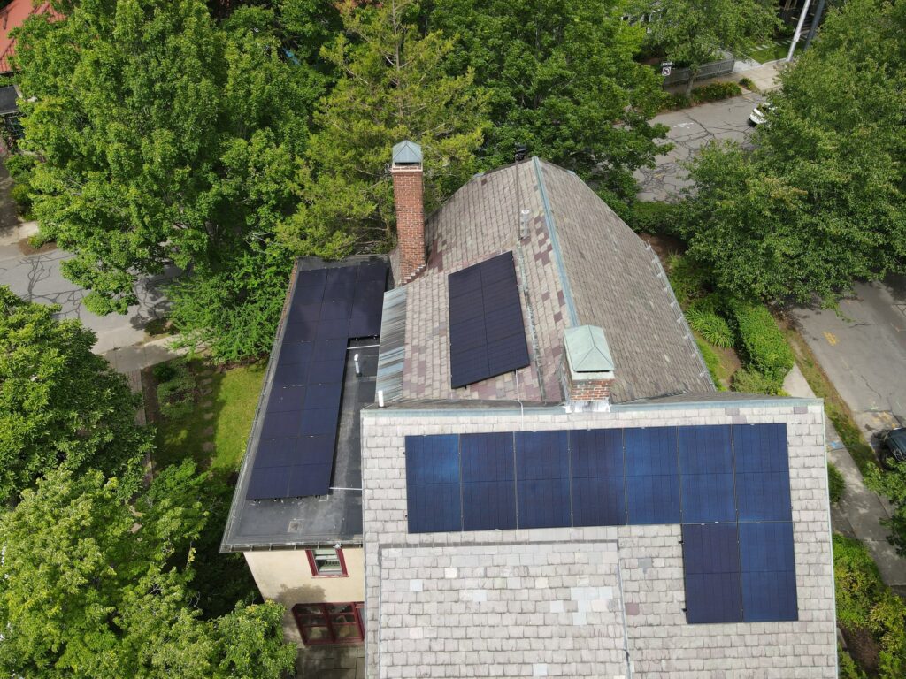 Slate-roof solar installation by Solar Slate Solutions — Brookline, MA.