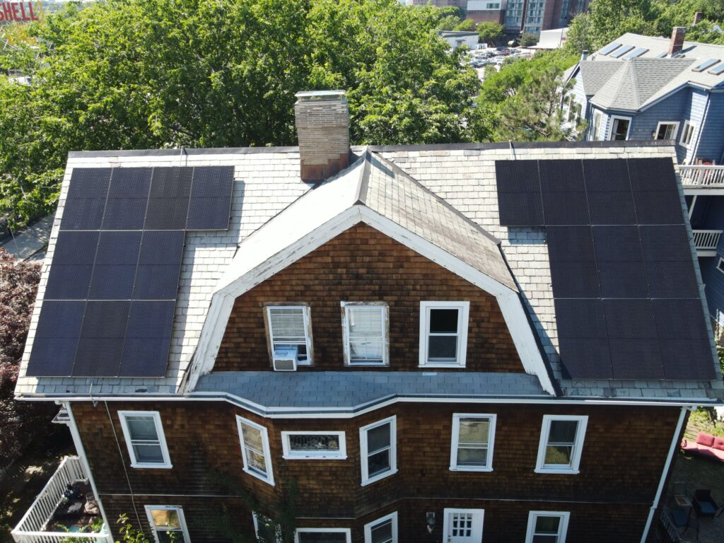 Slate-roof solar installation by Solar Slate Solutions — Cambridge, MA.