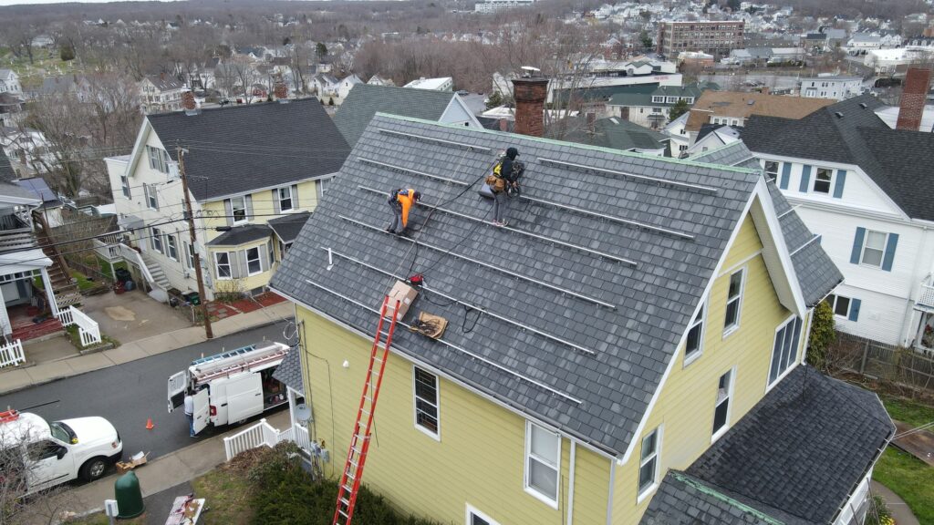Slate-roof solar installation by Solar Slate Solutions — Gloucester, MA.