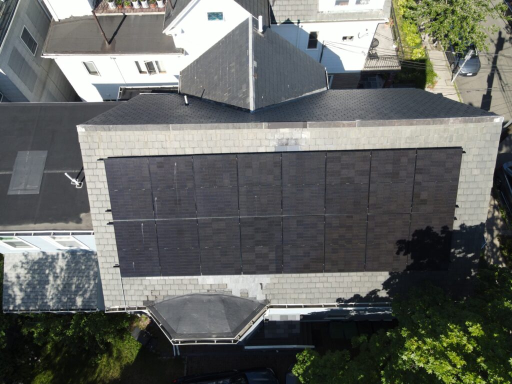 Slate-roof solar installation by Solar Slate Solutions — Somerville, MA.