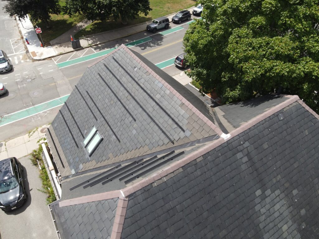 Slate-roof solar installation by Solar Slate Solutions — Somerville, MA.