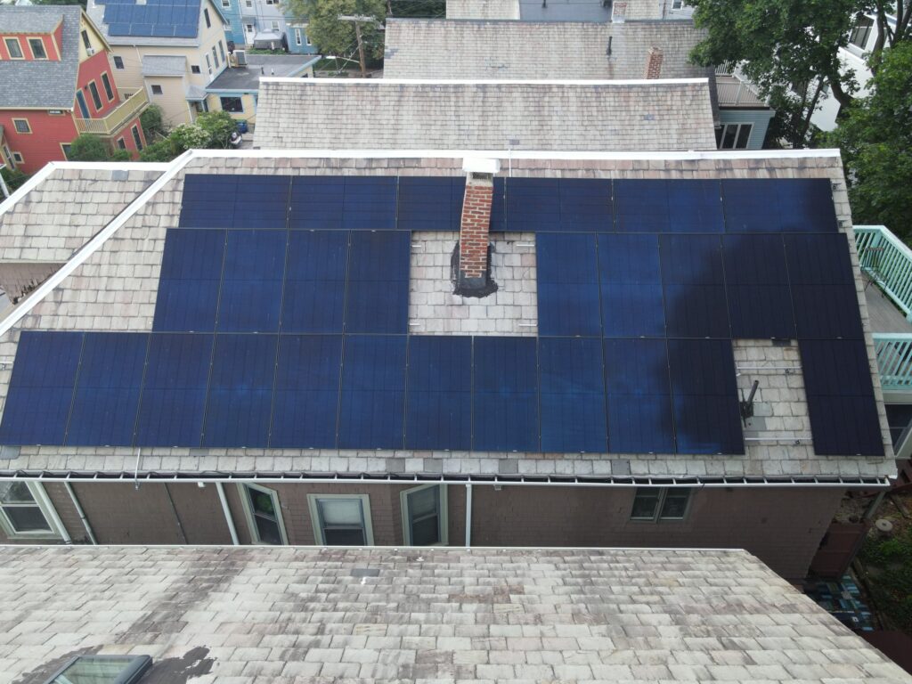 Slate-roof solar installation by Solar Slate Solutions — Somerville, MA.