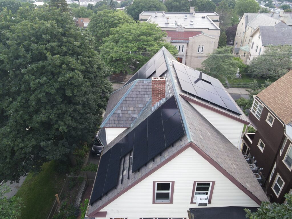 Slate-roof solar installation by Solar Slate Solutions — Somerville, MA.