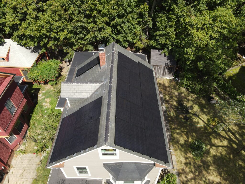 Slate-roof solar installation by Solar Slate Solutions — Somerville, MA.